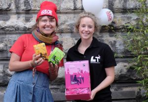Big Issue Foundation supporters holding London Tea Company boxes